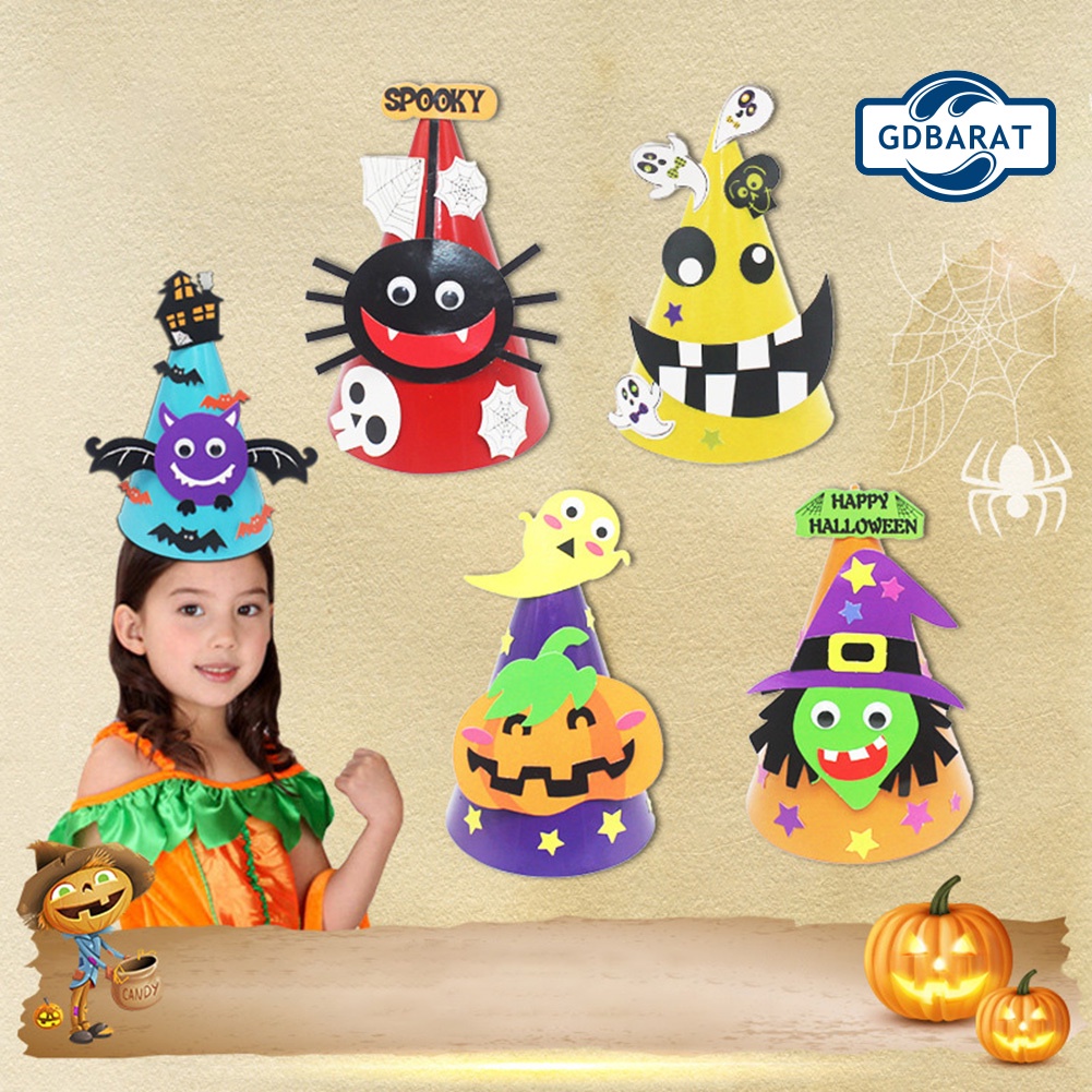 Phụ Kiện Trang Trí Tiệc Halloween Cho Bé Hình Mũ Phù Thủy/Bí Ngô/Bí Ngô/Ma Cà Rồng DIY