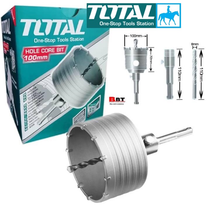 TOTAL Mũi khoan lỗ khoét lỗ tường bê tông 100mm TAC431001