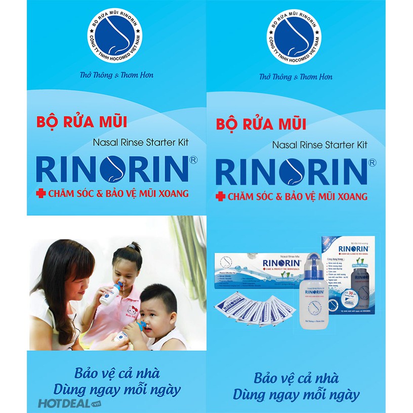 BỘ BÌNH RỬA MŨI RINORIN KÈM 30 GÓI MUỐI