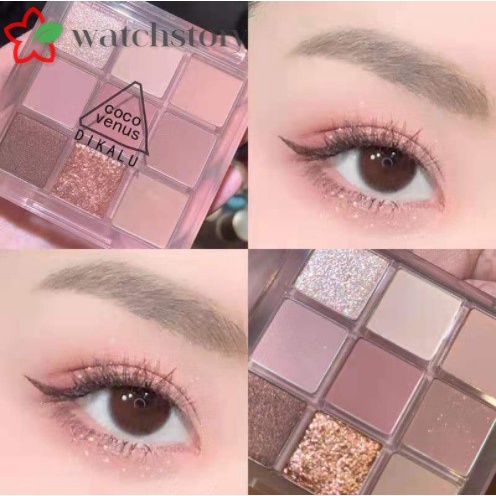 Bảng Phấn Mắt 9 Màu Ánh Ngọc Trai Lấp Lánh Kháng Nước Dùng Trang Điểm Mắt Khói