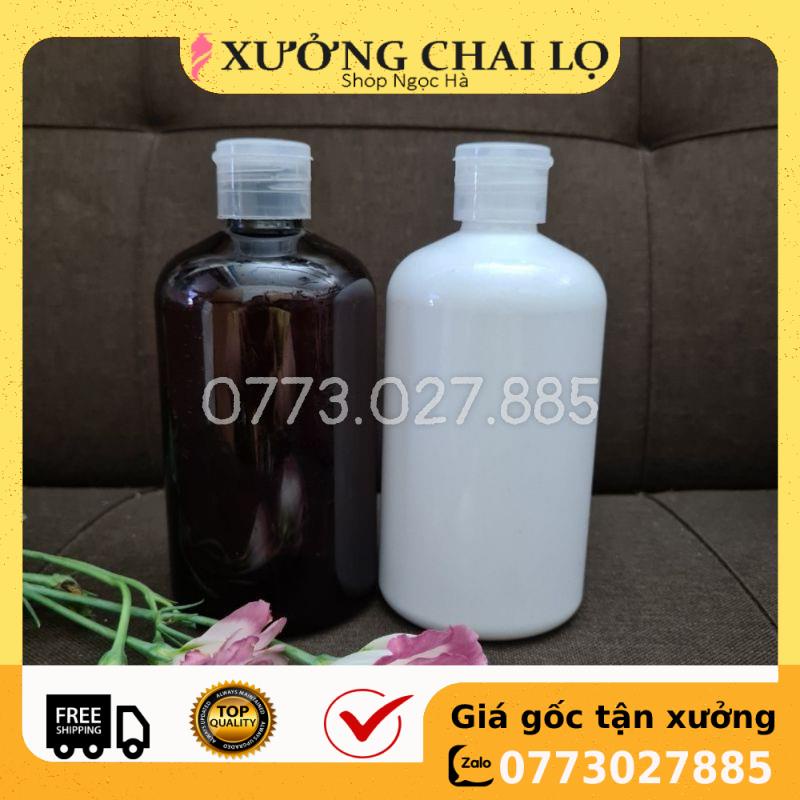 Chai Chiết Mĩ Phẩm ❤ GIÁ RẺ NHẤT ❤ Chai nhựa pet Nắp Bật 500ml lùn chiết mỹ phẩm, phụ kiện du lịch