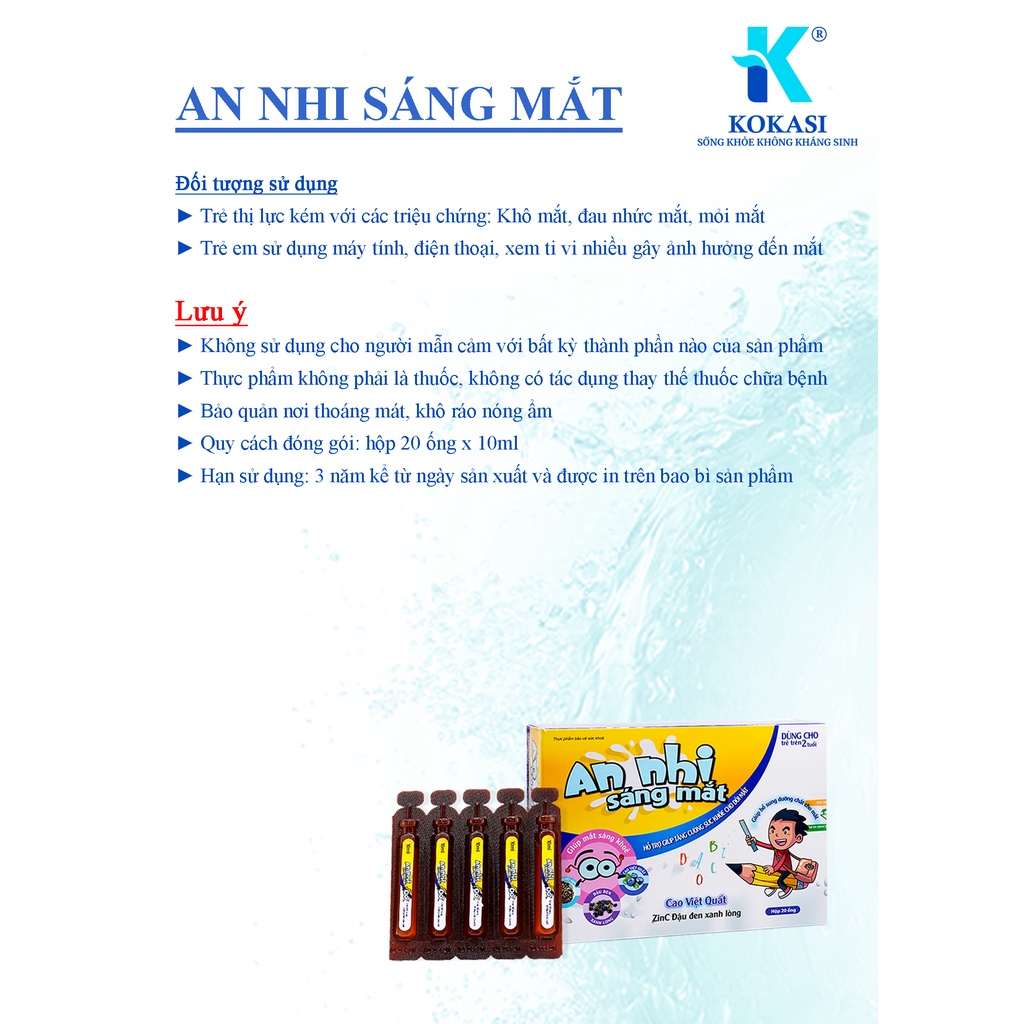 AN NHI SÁNG MẮT - Giúp bổ sung các dưỡng chất cho mắt, hỗ trợ tăng cường sức khỏe cho mắt