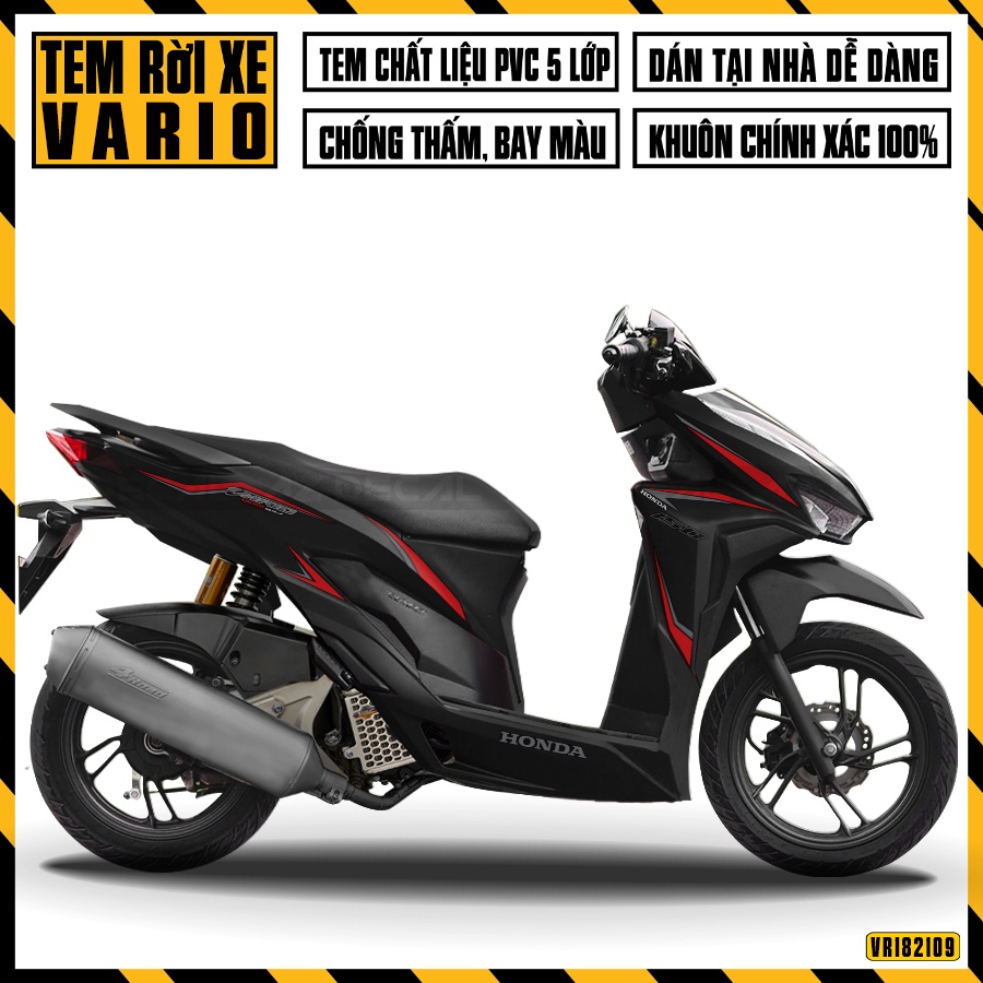 Tem Dán Xe Honda Vario Tem Chỉ | VR182109ZT | Chất Liệu Decal PVC Cắt Khuôn Sẵn, Chống Thấm Nước