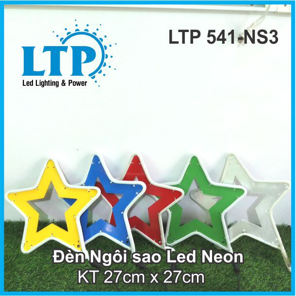 Ngôi Sao Led Neon - Đèn Ngôi Sao Led Neon 30cm  trang trí ngoài trời đường phố, cafe đầy đủ màu sắc