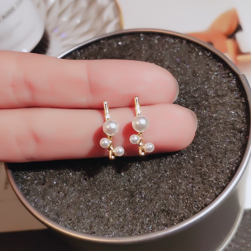 [Jiudoulan] Bông Tai Thời Trang Hàn Quốc Đính Ngọc Trai Nhân Tạo Thanh Lịch Dành Cho Nữ