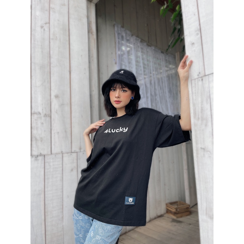 Áo thun unisex 4lucky 6005 - tay lỡ form rộng oversize streetwear