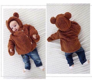 Áo Gấu khuy sừng cho bé