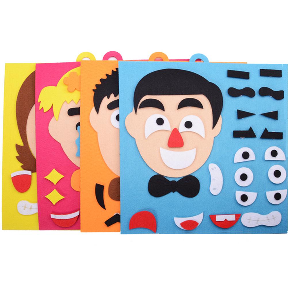Emotion Change Funny Cloth Fabric Facial Expression Early Childhood DIY Toys Game Children Educational Toy