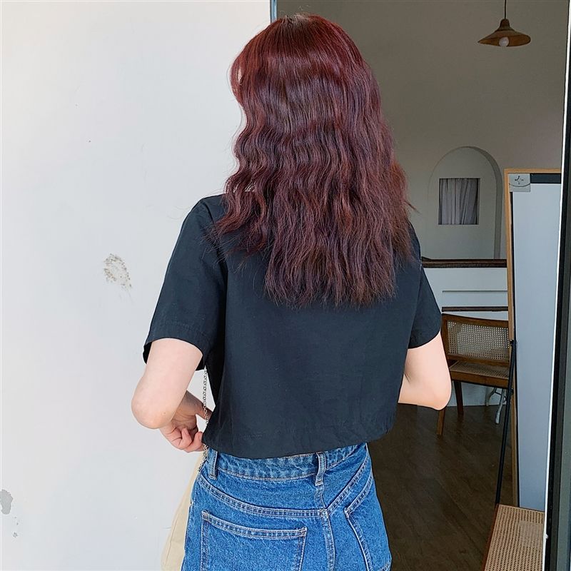 Áo Thun Ngắn Tay Cổ Vuông Phối Khóa Kéo Thời Trang Hè 2020 Cho Nữ