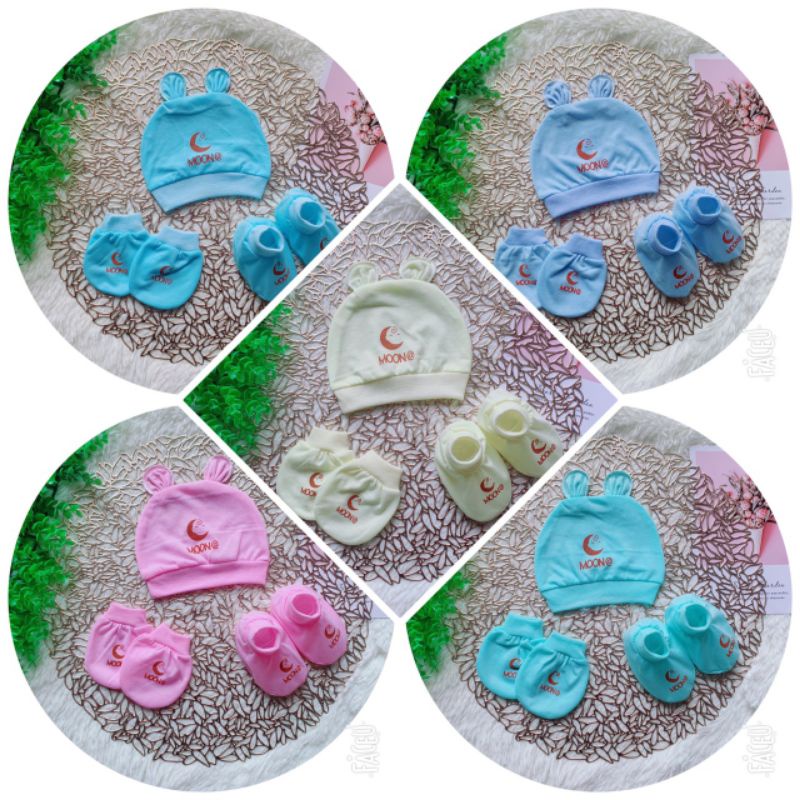 mũ +đôi bao tay +bao chân cho bé