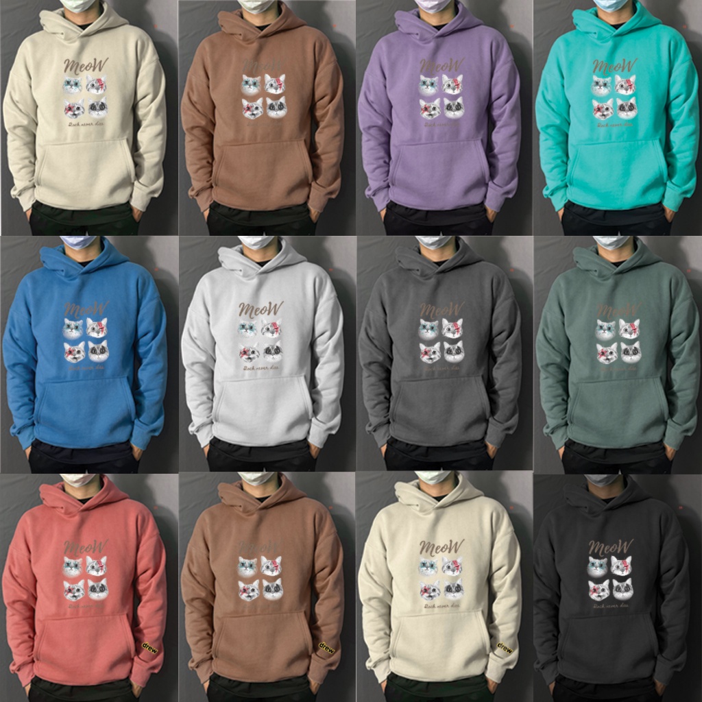 Áo Hoodie Unisex đôi form rộng nam nữ Rock Never Dies vải Nỉ Bông-TDA08