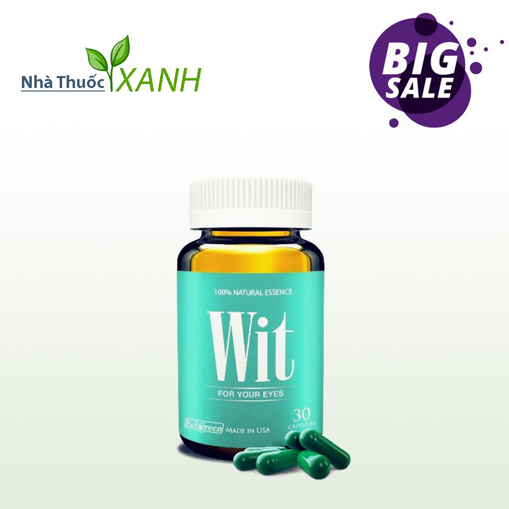 Thuốc bổ mắt WIT tăng cường thị lực - giảm mỏi mắt - bảo vệ mắt sáng (Hộp 30 viên) [CHÍNH HÃNG]