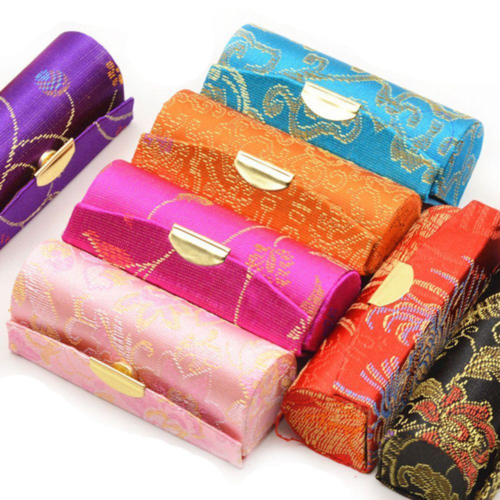 Hộp Đựng Son Môi AUGUSTINA Bằng Lụa Satin Nhiều Màu Kèm Gương Phong Cách Retro Ốp