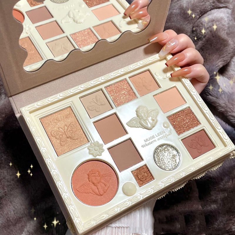 Bảng Phấn Mắt MUGE LEEN Vỏ Ren 12 ô Qúy Tộc Western Antigeus Eye Shadow