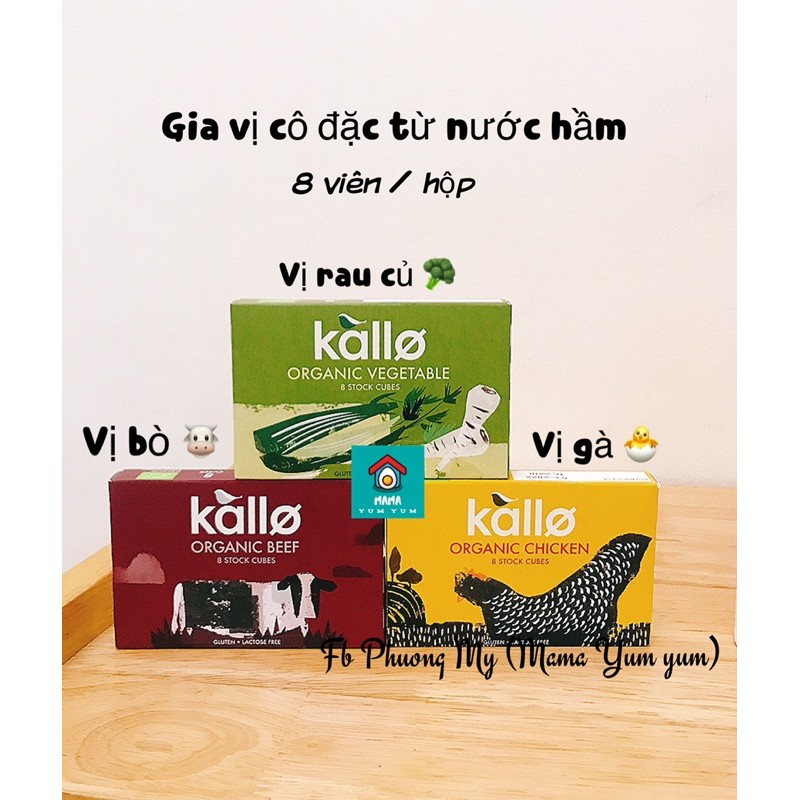 Date 9,12/2022 Gia vị cô đặc từ nước hầm KALLO Organic của Anh cho bé từ 6 tháng ăn dặm( dạng tuýp, viên, bột )