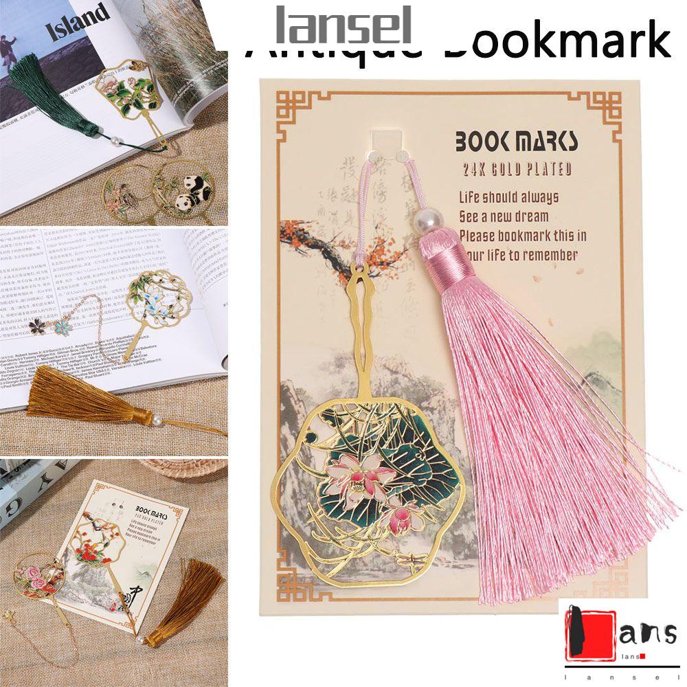 Kẹp đánh dấu trang sách bằng đồng thau màu sắc cổ điển phong cách Trung Hoa
