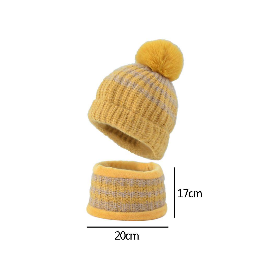Set Mũ + Khăn Choàng Cổ Dày Dặn Giữ Ấm Cho Bé