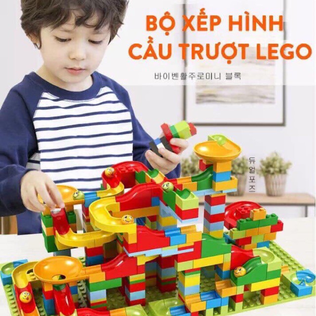 Bộ Xếp Hình Cầu Trượt Lego Thả Bi 206 Chi Tiết Cho Bé Đồ Chơi Xếp Hình Phát Triển Trí Não