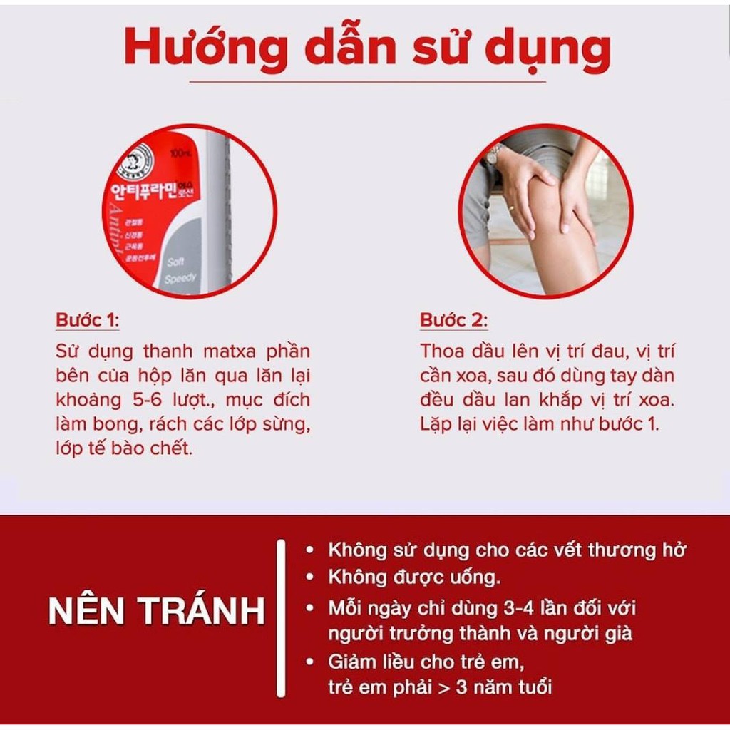 DÀU NÓNG HÀN QUỐC 100ML TRỊ BONG GÂN NHỨC MỎI