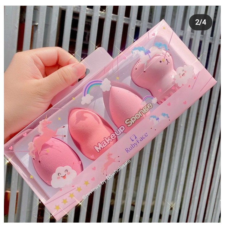 Set 3 Bông Phấn + 1 Bạch Tuộc Rửa Mặt MAKEUP SPONGE | BigBuy360 - bigbuy360.vn