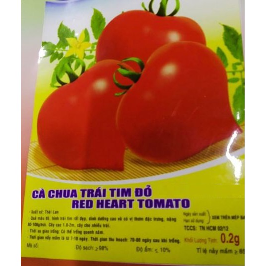 HẠT GIỐNG CÀ CHUA TRÁI TIM ĐỎ - GÓI 0,2 GRAM
