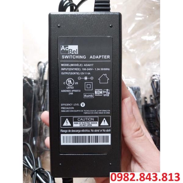 Nguồn đầu ghi camera 12V-6A thích hợp từ đầu ghi 4 kênh đến 16 kênh- đảm bảo chất lượng- bh 6 tháng