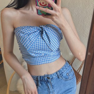 Áo Quây Ngực Kẻ Ca-rô Quyến Rũ Trẻ Trung Hợp Thời Trang Đi Biển áo ba lỗ nữ