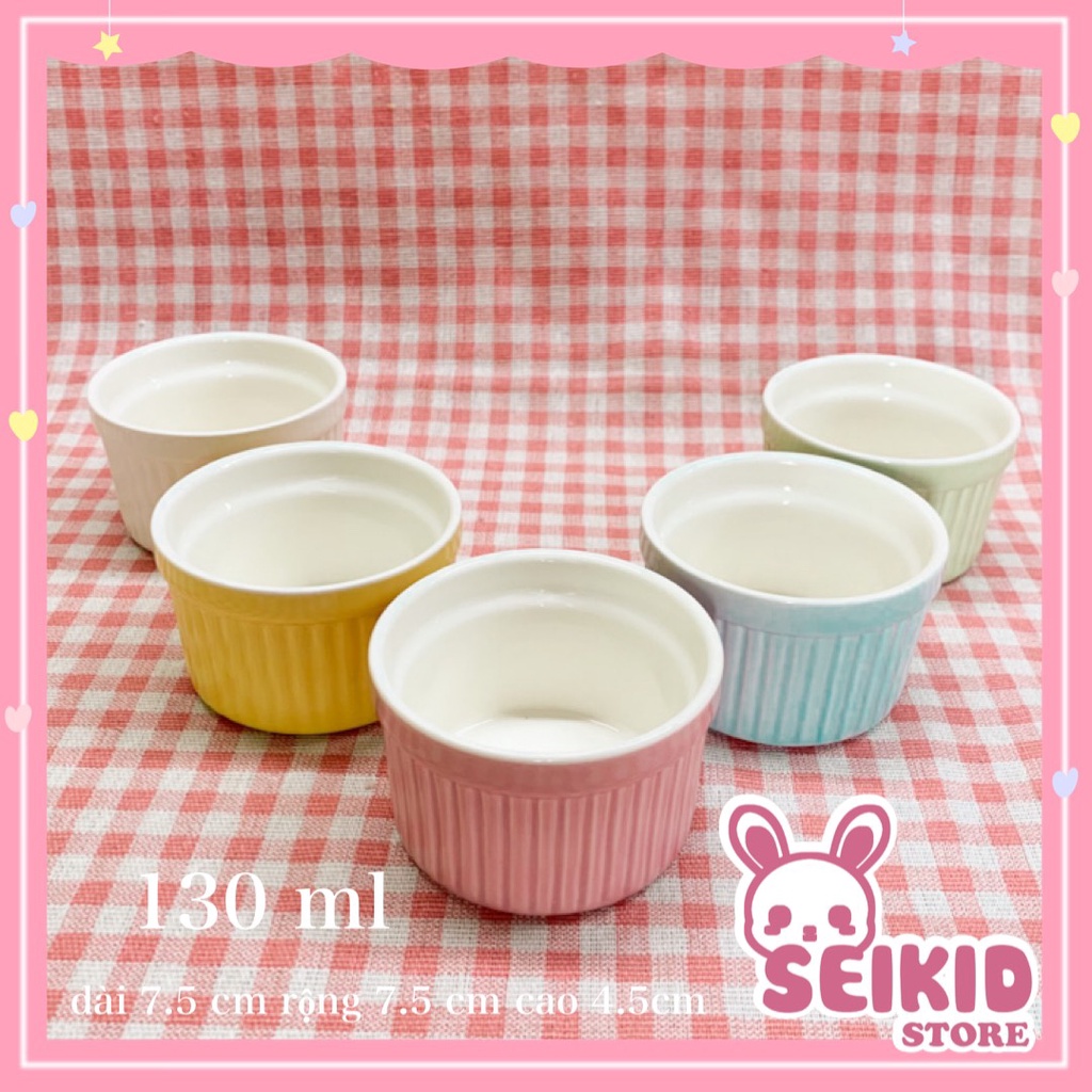 Bát Ăn Dặm Gốm Sứ Ramenkin Không Nắp 130ml Seikid Store