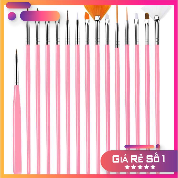 Cọ vẽ móng sét 15 cây, cọ vẽ nail - Đủ loại