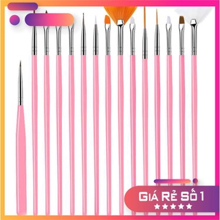 Cọ vẽ móng sét 15 cây, cọ vẽ nail - Đủ loại