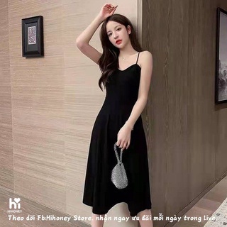 Váy hai dây, đầm đen hai dây thanh lịch, trẻ trung, sành điệu cho nàng lên đồ patty
