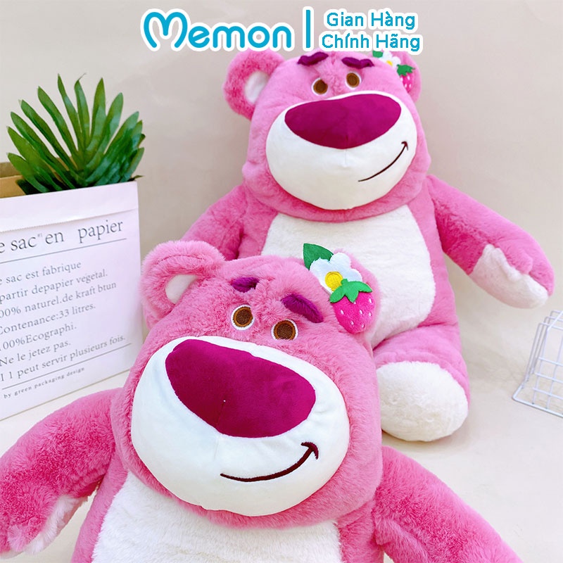 Gấu Bông Lotso Tai Dâu Đứng Huggin Bear Lông Xù Cao Cấp Memon