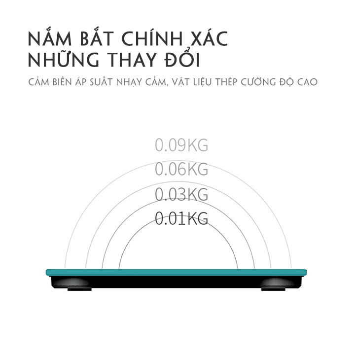 [ảnh thật] Cân điện tử sức khỏe cân mini phân tích các chỉ số sức khỏe kết nối điện thoại giao diện Tiếng Việt