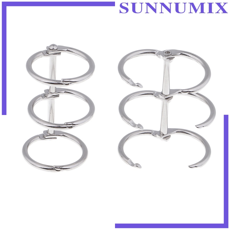 [SUNNIMIX]3Pcs A5 A6 Album Binder Spiral Ring Refillable Loose Leaf Rings Gold