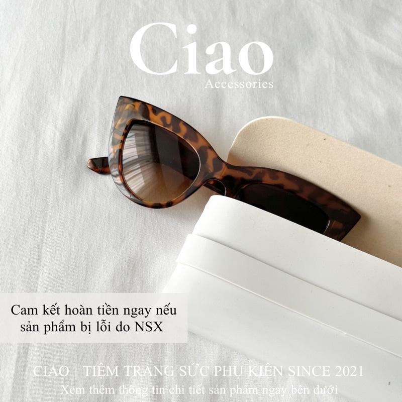 [HOẢ TỐC 1H] Kính thời trang/ Kính mát thiết kế bản to mắt mèo mã 12 Ciao accessories