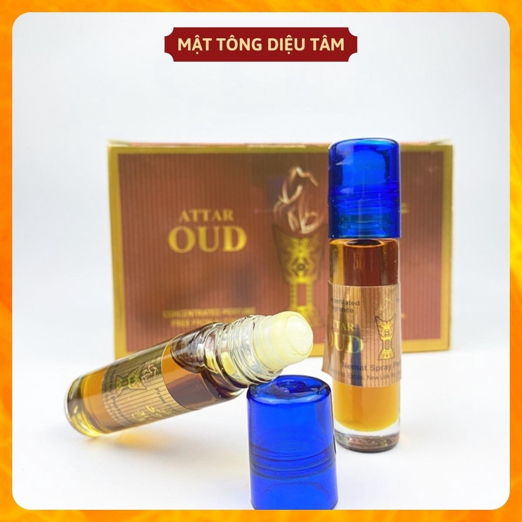 Tinh dầu gỗ đàn hương ATTAR OUD Ấn Độ lọ 8ml, tinh dầu thơm phòng, tinh dầu cúng dường Diệu Tâm