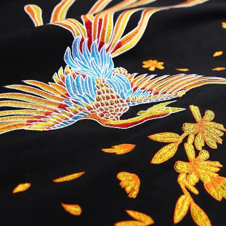 Áo Thun Tay Ngắn Thêu Hình Phượng Hoàng Phong Cách Mới Thời Trang Mùa Hè Cho Nam Và Nữ