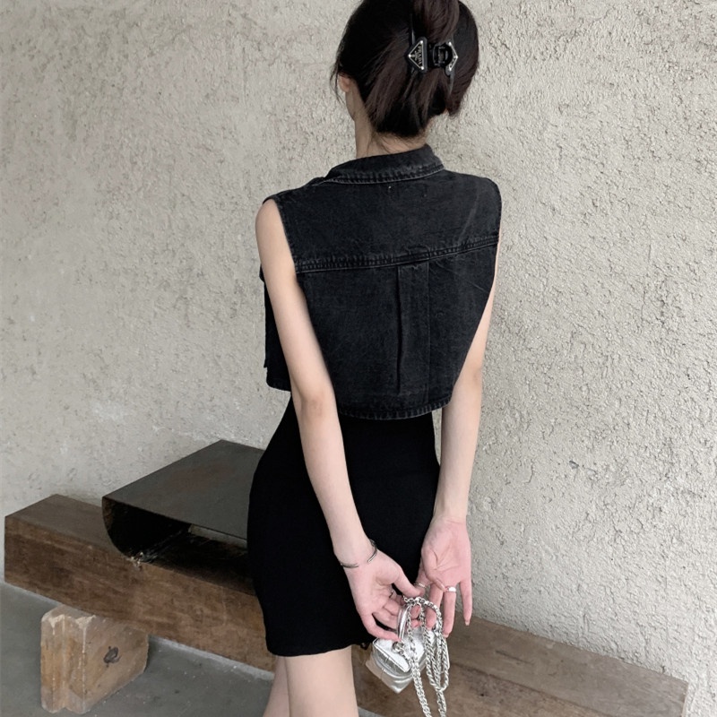 Áo Khoác Denim Không Tay Thời Trang Cá Tính