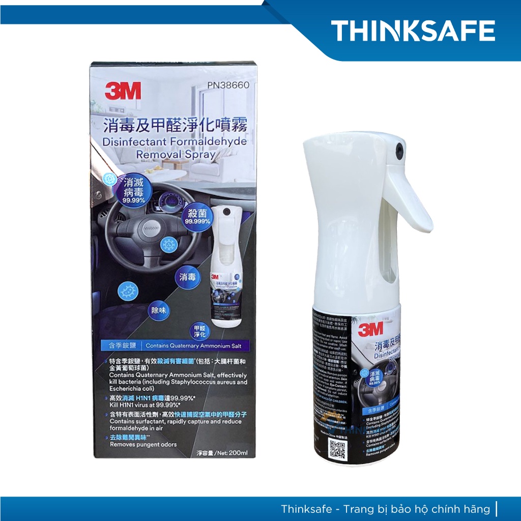 Chai xịt khử mùi không khí 3M PN 38660 200ML dùng cho ô tô, văn phòng - Thinksafe