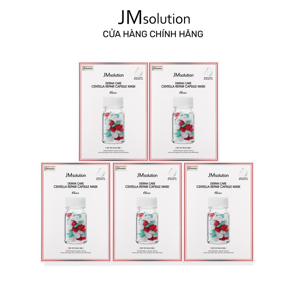 Combo 5 Mặt Nạ JMSolution Derma Care Centalla Repair Capsule Mask Phục Hồi Dành Cho Da Hư Tổn 30ml x5