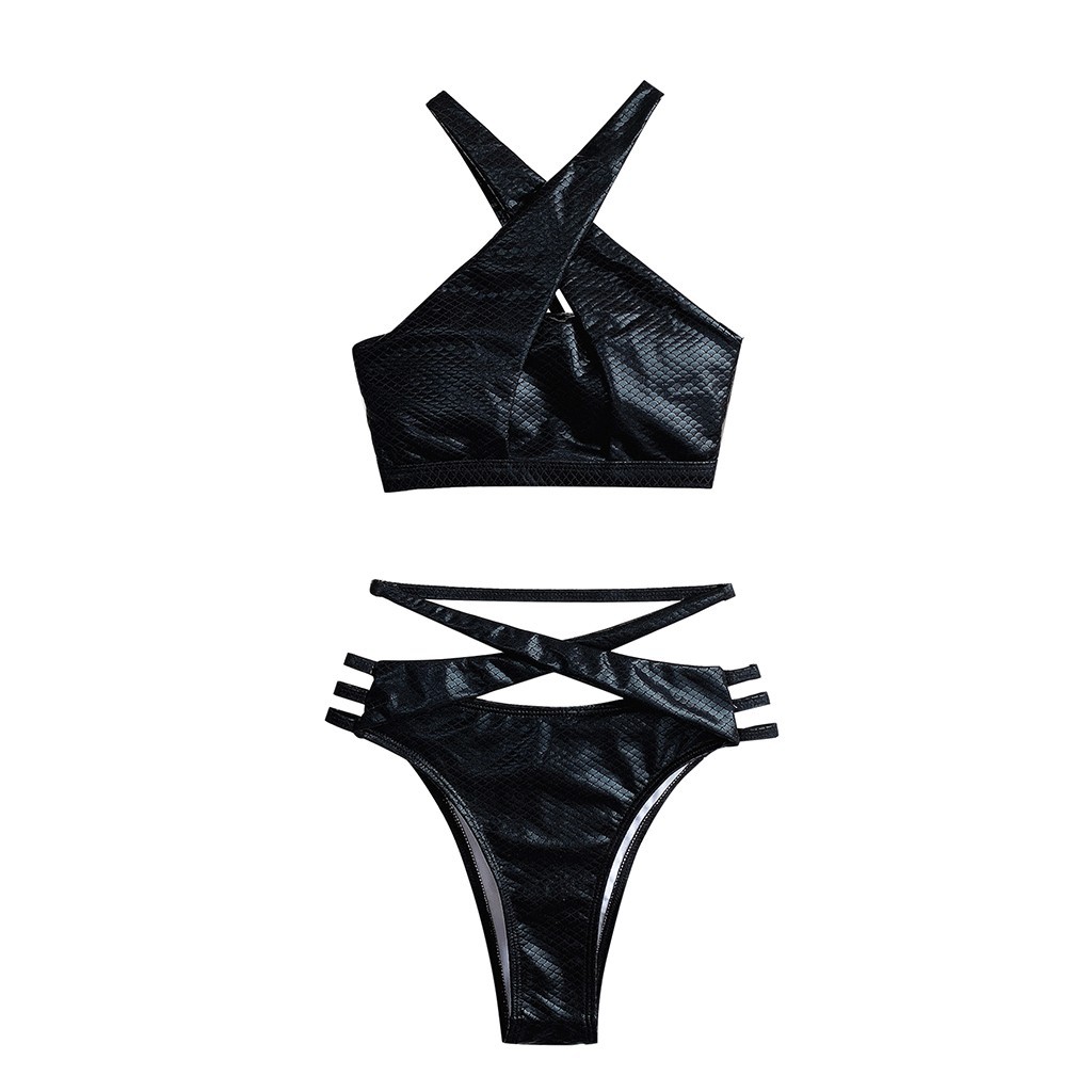 Set bikini hai mảnh cổ V khoét sâu thời trang cho nữ đi biển | BigBuy360 - bigbuy360.vn