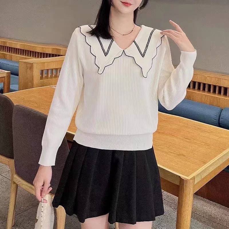 Áo len cổ sen bánh bèo siêu sịn sò Hàng sẵn tại shop bốn màu siêu đẹp