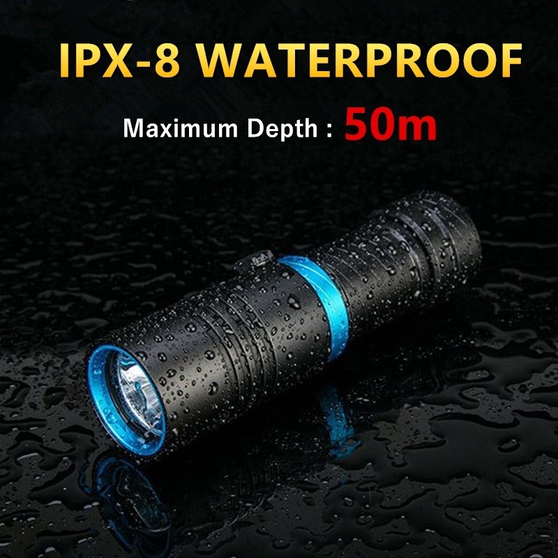 Đèn Pin Lặn Biển Chống Nước 50m IPX-8 LED L2