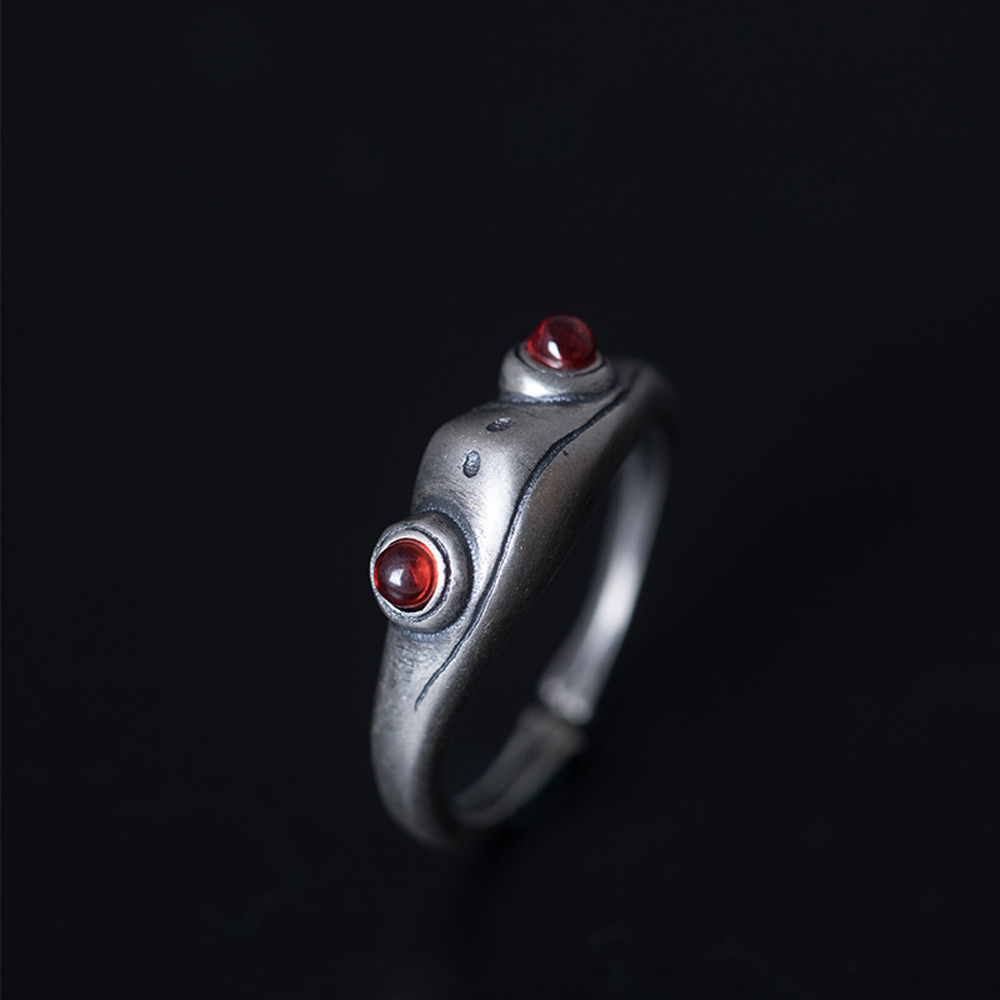 Nhẫn Đeo Tay Kim Loại Tạo Hình Chú Ếch Đính Đá Thời Trang Cho Nữ