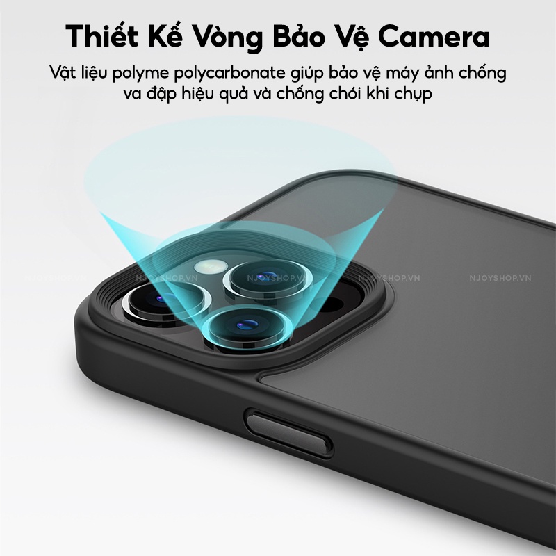 Ốp Lưng Nhám Chống Vân Tay HARMONY Nút Bấm Kim Loại Bảo Vệ Camera Cho iPhone 13 Pro Max 12 Pro max 11 Pro Max Xsmax 7 8