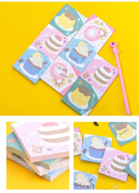 🧁 Sổ note pad , sổ xé hình bánh ngọt