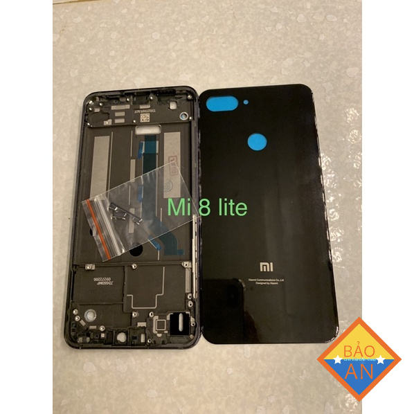 bộ xương vỏ mi 8 lite -xiaomi (gồm phím, sườn,lưng)