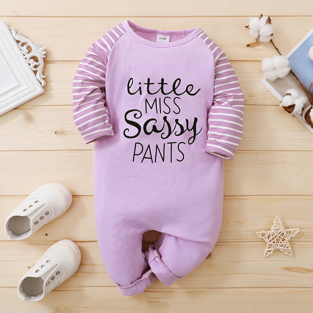 Mikrdoo Đồ Áo Liền Quần Sọc Ngang Cho Bé Mới Sinh