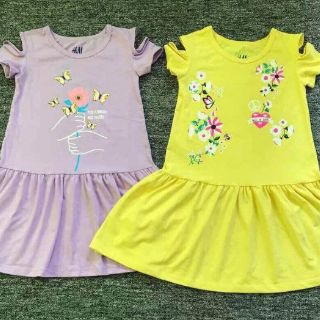 Đầm thun rớt vai bé gái