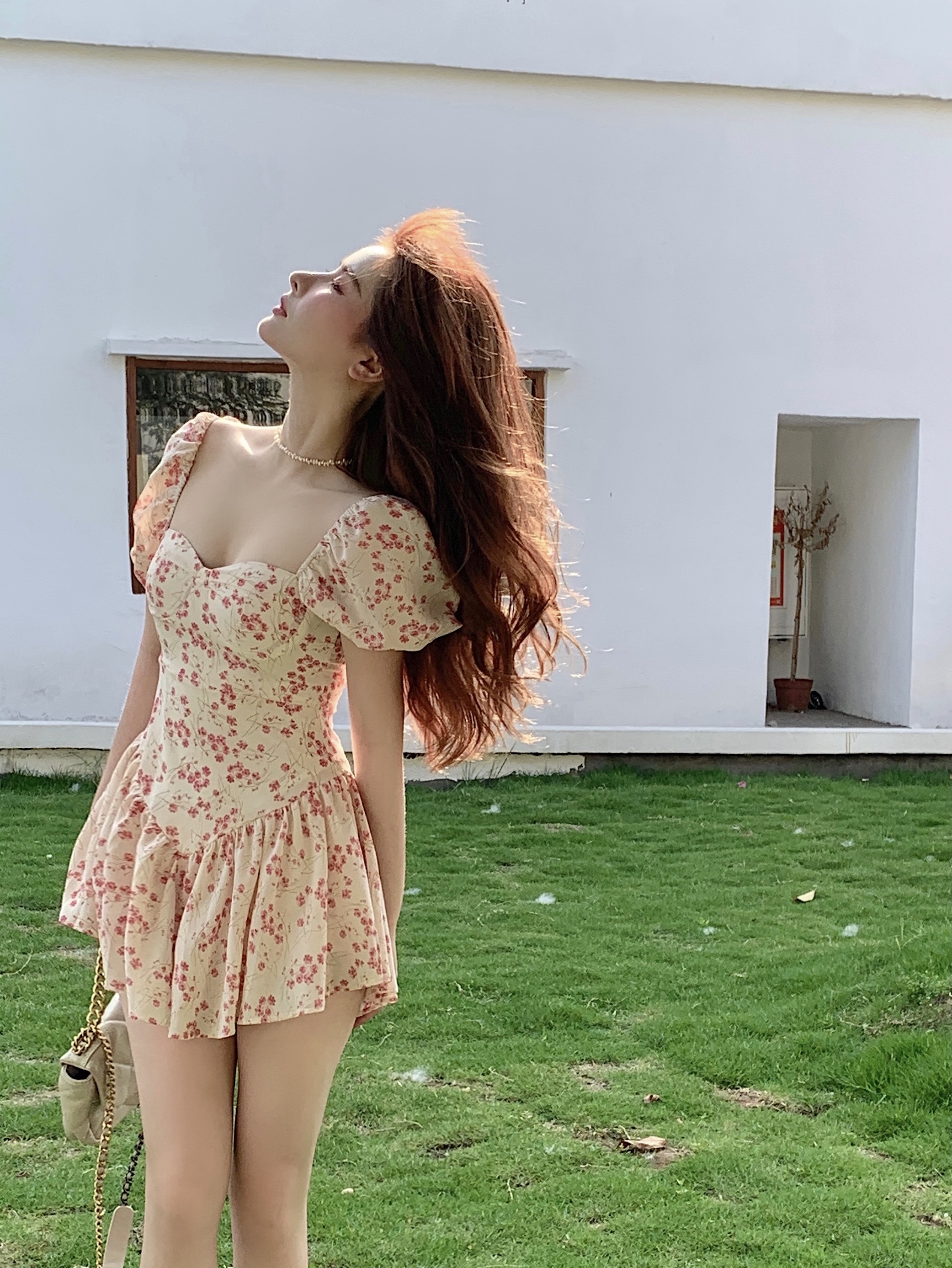 Đầm Nữ Ngắn Tay Cổ Tròn Eo Cao Thời Trang Pháp 2021years | BigBuy360 - bigbuy360.vn